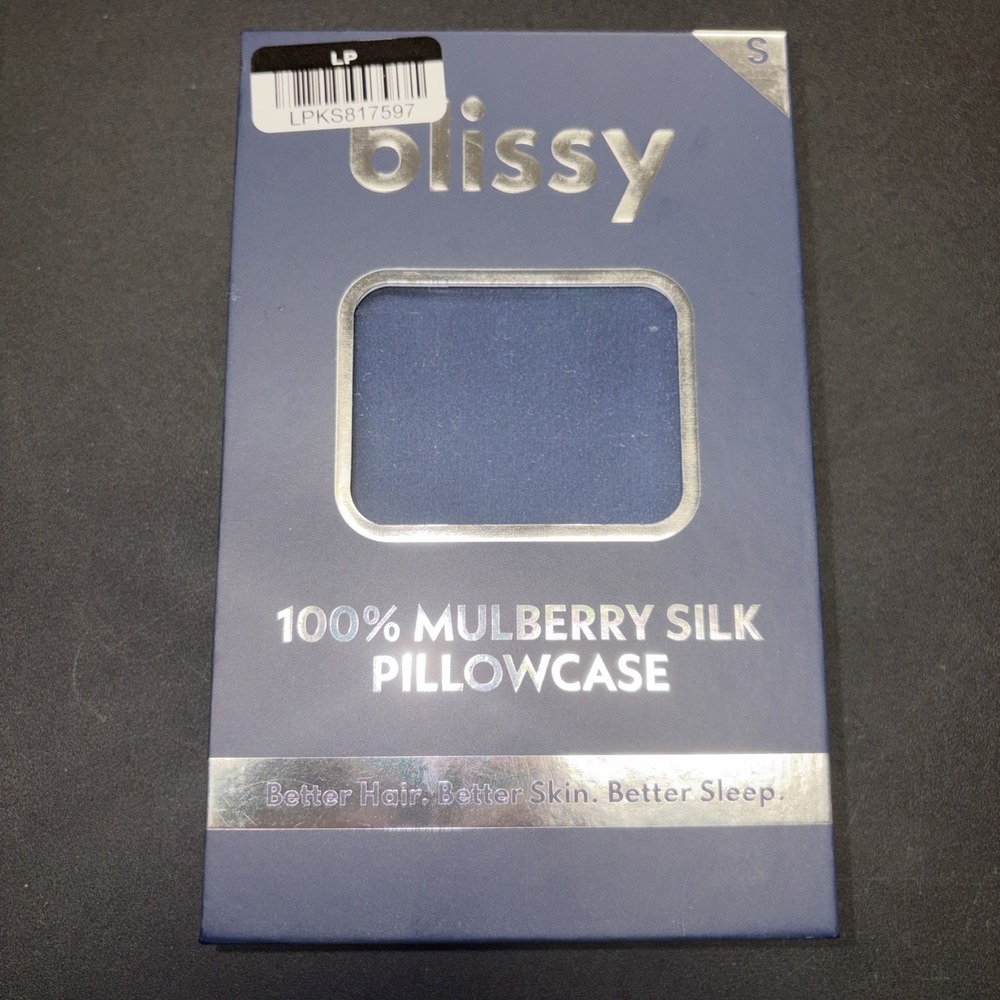 Blissy Standard 100% Mulberry Silk Pillowcase Navy Blue 20775